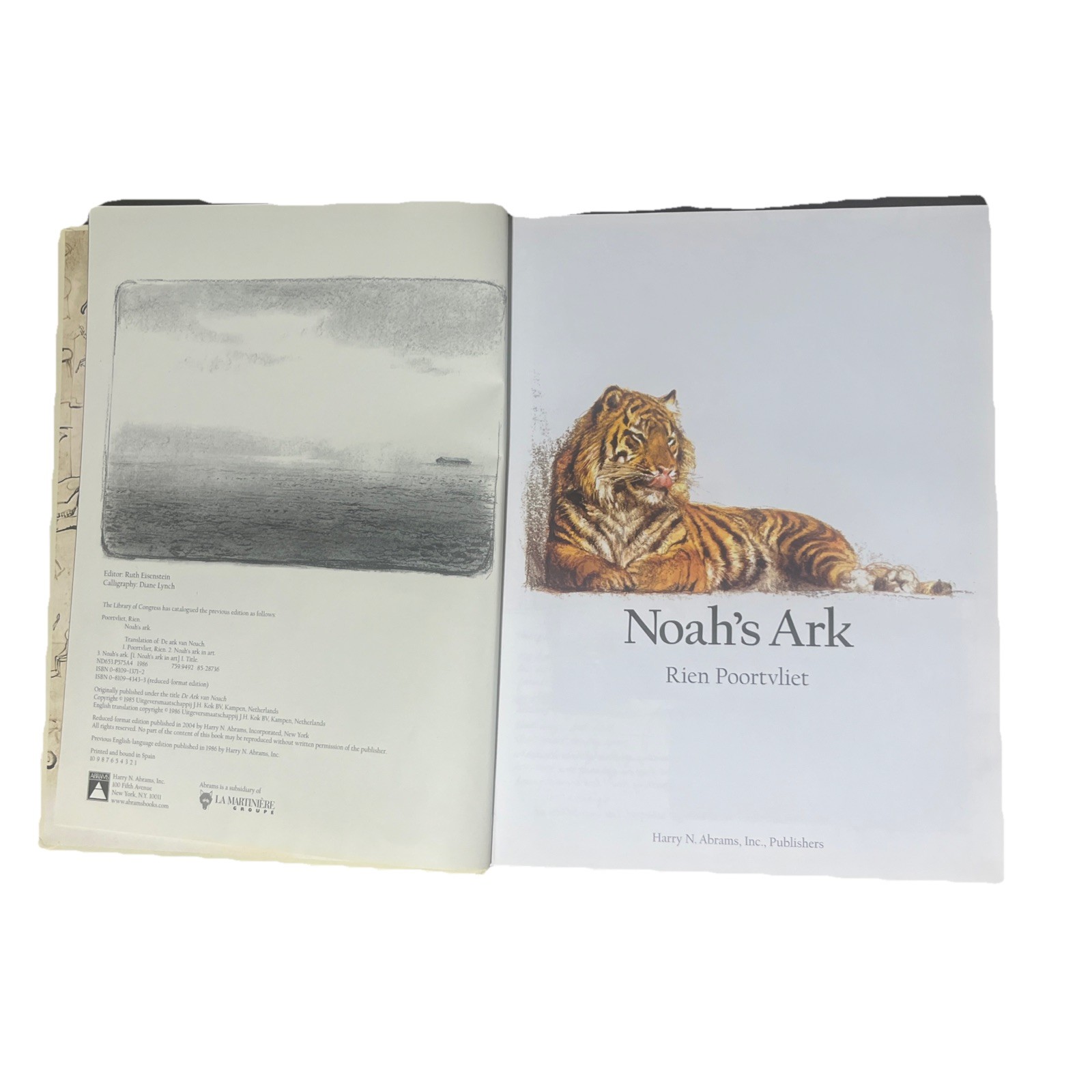 Vintage Noah&rsquo;s Ark Rien Poortvliet HC Beige Illustrated 1986 Abrams Netherlands