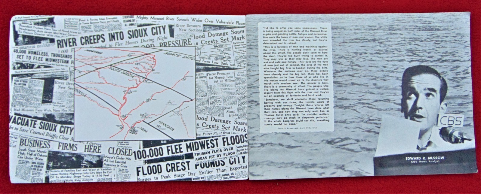 « DISASTER 1952 » ~ COLLECTIBLE BOOK ~ SIOUX CITY, IA. FLOOD ~ 30 PAGES OF PHOTOS