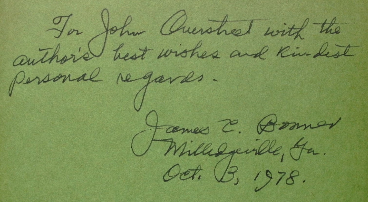 Milledgeville : Georgia&rsquo;s Antebellum Capital by James C. Bonner 1978 Signed