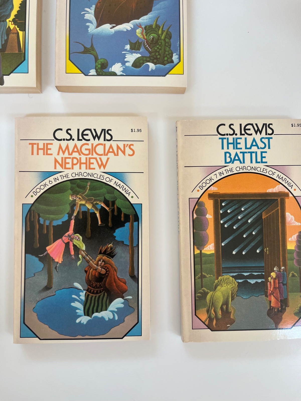 VINTAGE UNREAD 1970&rsquo;s Chronicles of Narnia Box Set 1-7 C.S. Lewis Pauline Baynes