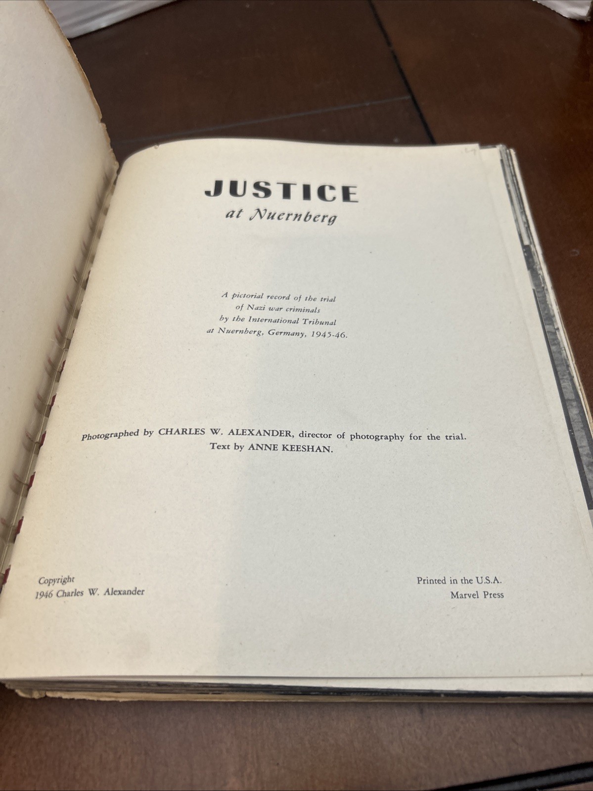 Justice at Nuerberg Trial Pictorial Record Charles Alexander/Anne Keeshan 1946