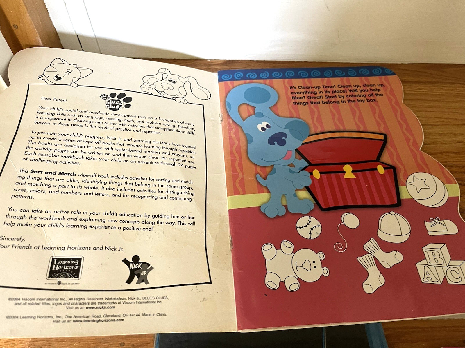 Blue&rsquo;s Clues Wipe-Off Workbook Sort and Match Gently Used, Good Shape