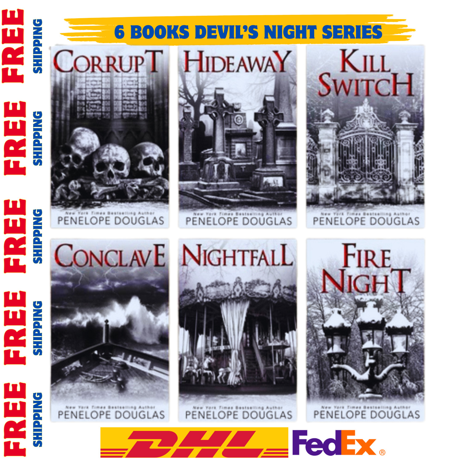 Devil&rsquo;s Night English Book Series Full Set Vol 1-6 by Penelope Douglas FAST SHIP