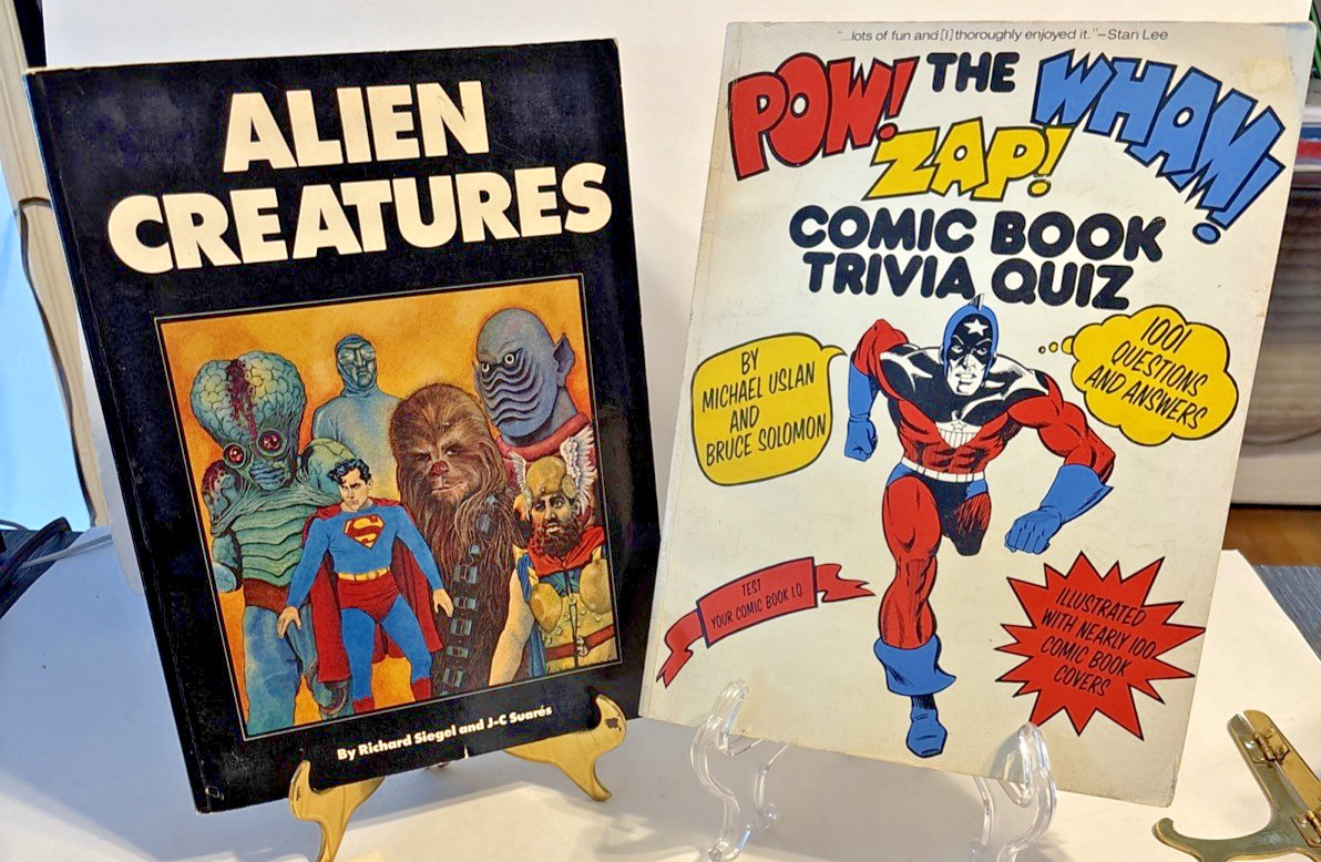 Vintage 1977 Comic Book Trivia Quiz & 1978 Alien Creatures Books Sci-Fi Horror