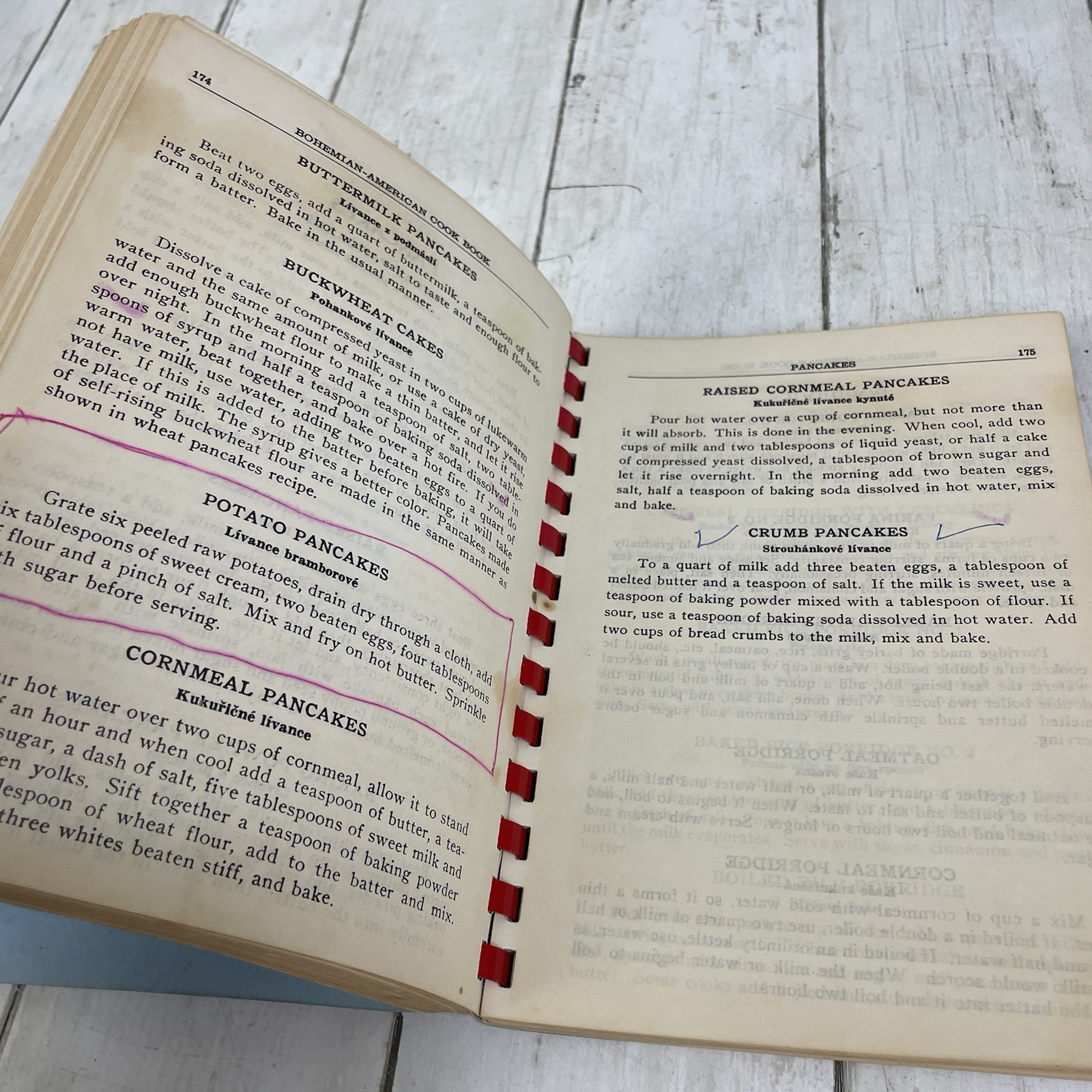 Bohemian American Cook Book 5th Edition Spiral Bound by Marie Rosicky 1949