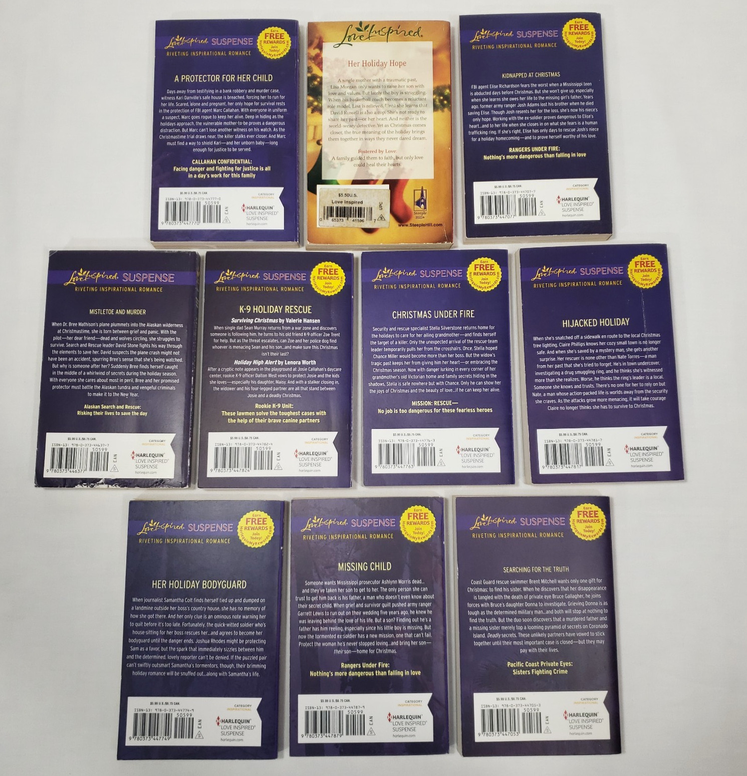 Love Inspired Suspense Christmas Lot of 10 Books Christian Inspirational Romance