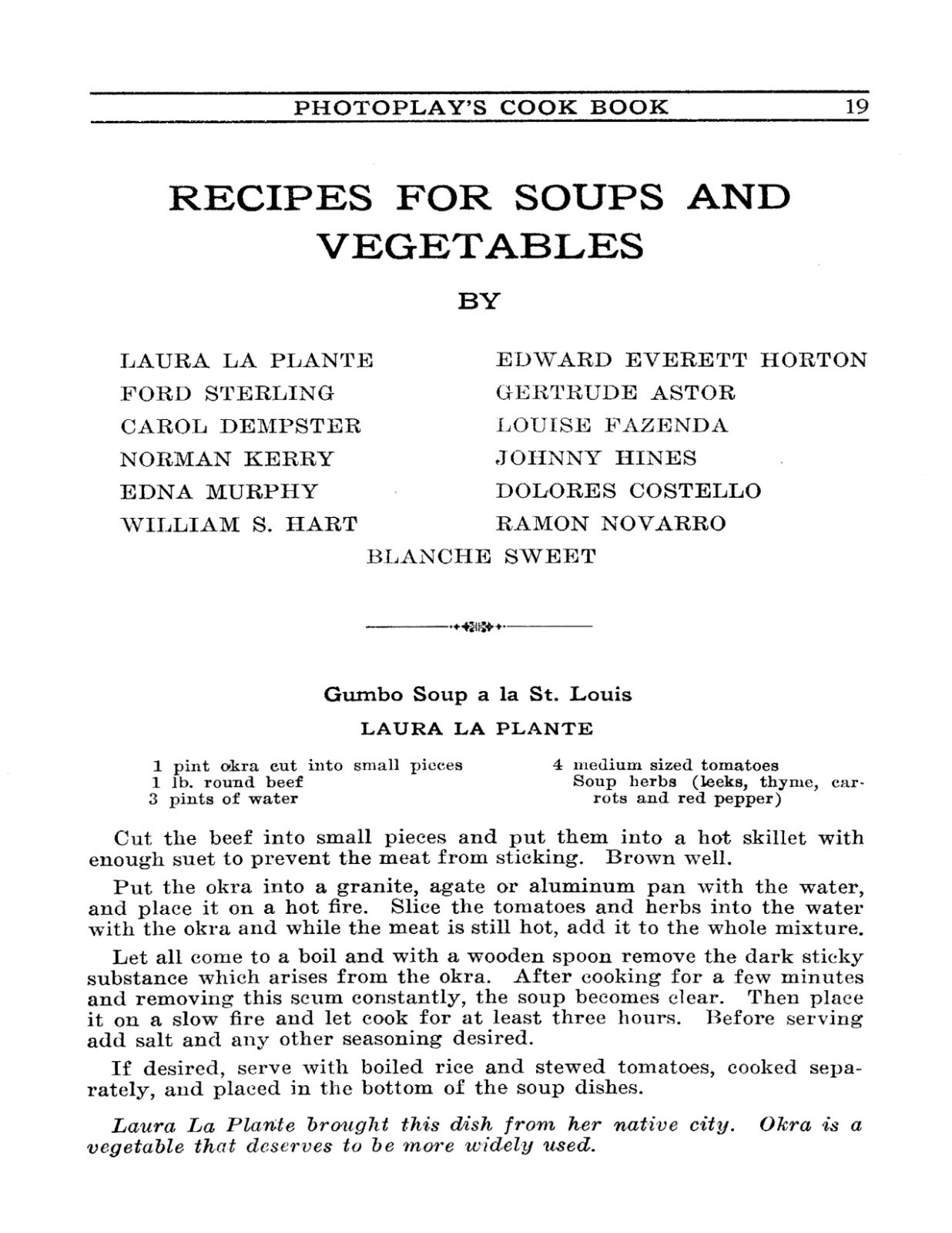 1927 Photoplay&rsquo;s Cook Book 100 Favorite Recipes Of The Stars 44 Pages