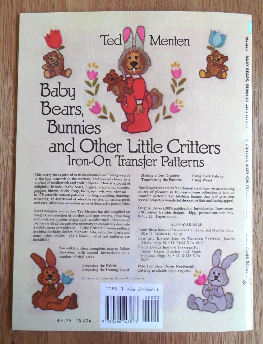 Dover Needlework Iron-On Transfers Booklet « Baby Bears*Bunnies & Other Critters