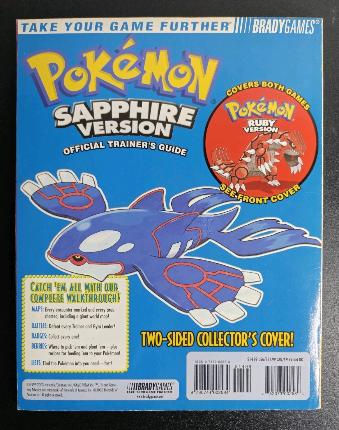 Pokemon Ruby and Sapphire Official Trainer&rsquo;s Strategy Guide Brady Games GBA
