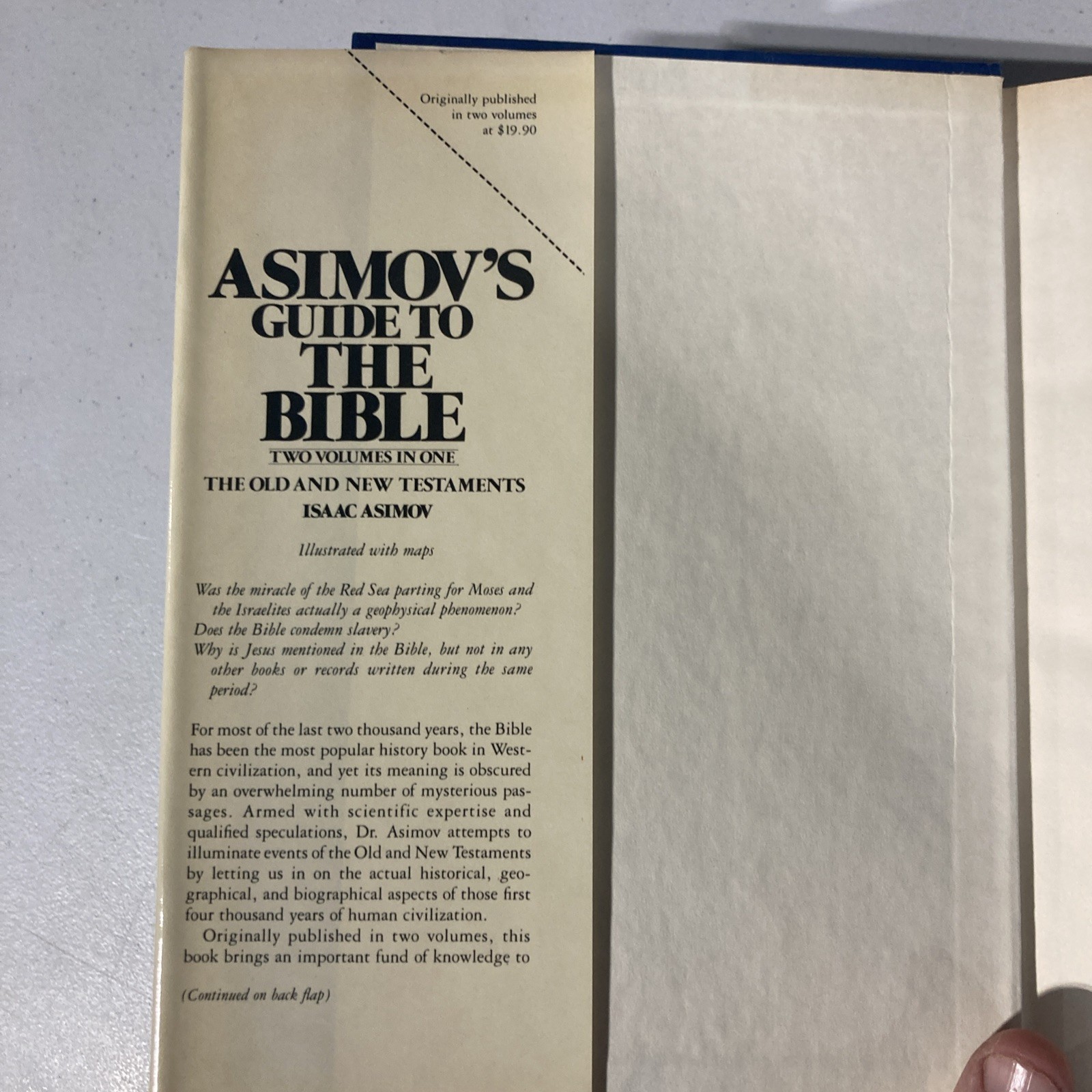 Asimov&rsquo;s Guide to the Bible Two Volumes in One Old & New Testaments HCDJ 1981