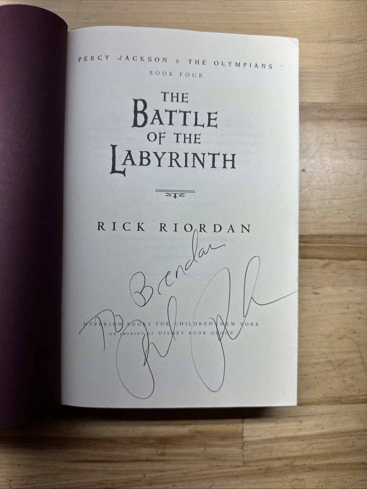 « The Battle Of The Labyrinth » Hardcover Book-Rick Riordan First Edition Signed