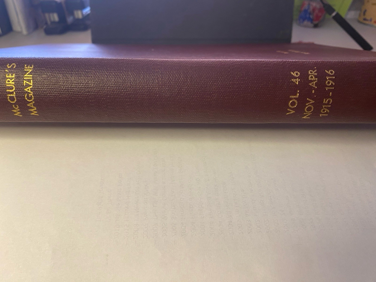 Hard Bound McClure&rsquo;S Magazine. Nov 1915 – April 1916. 6 Months 6 Magazines