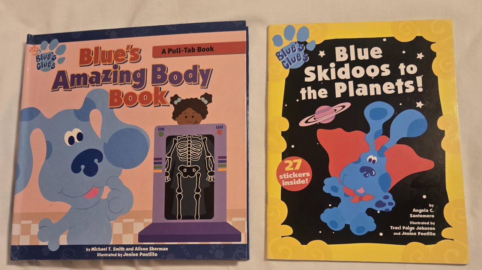 Vintage Blue&rsquo;s Clues Book Bundle – New « Amazing Body » & VGUC « Skidoo to Planets »