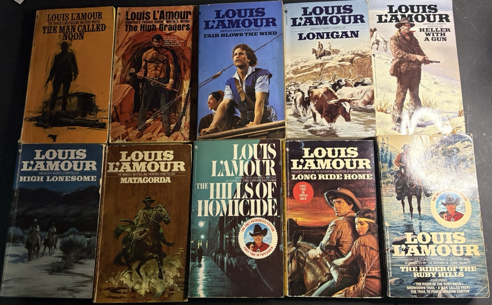 Louis L&rsquo;Amour – Western Novels – 10 Book Lot – Paperback – Free Shipping