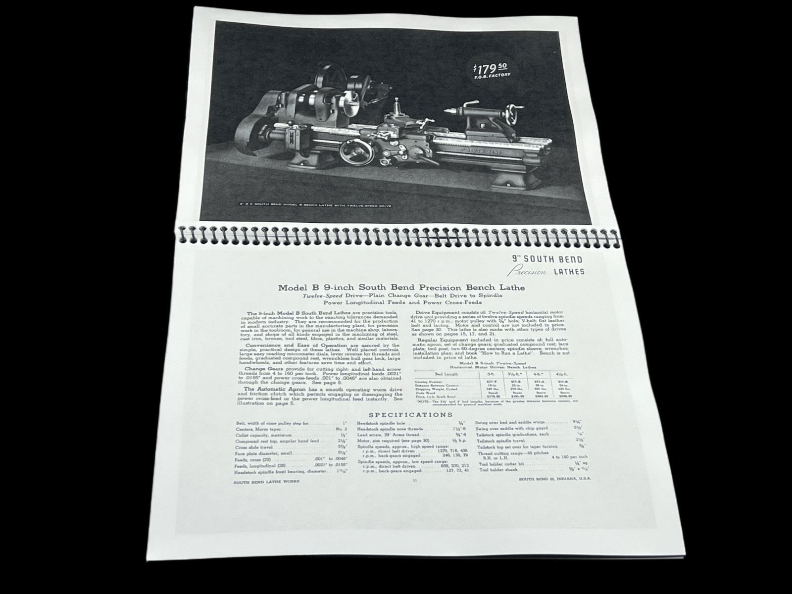 South Bend 9&Prime; Precision Lathes Catalog 9-F: Manual, 36 Pages, Full Color