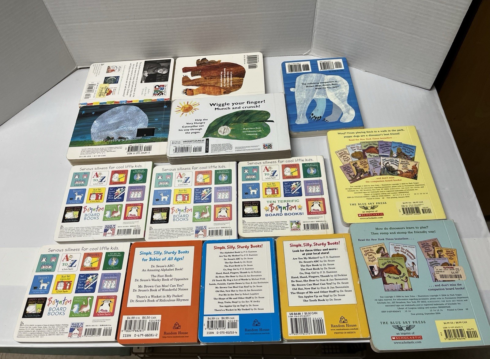 LOT OF 14 BOYNTON, CARLE, SEUSS, YOLEN-CLASSIC BOARD BOOKS-Cricket,Finger Puppet