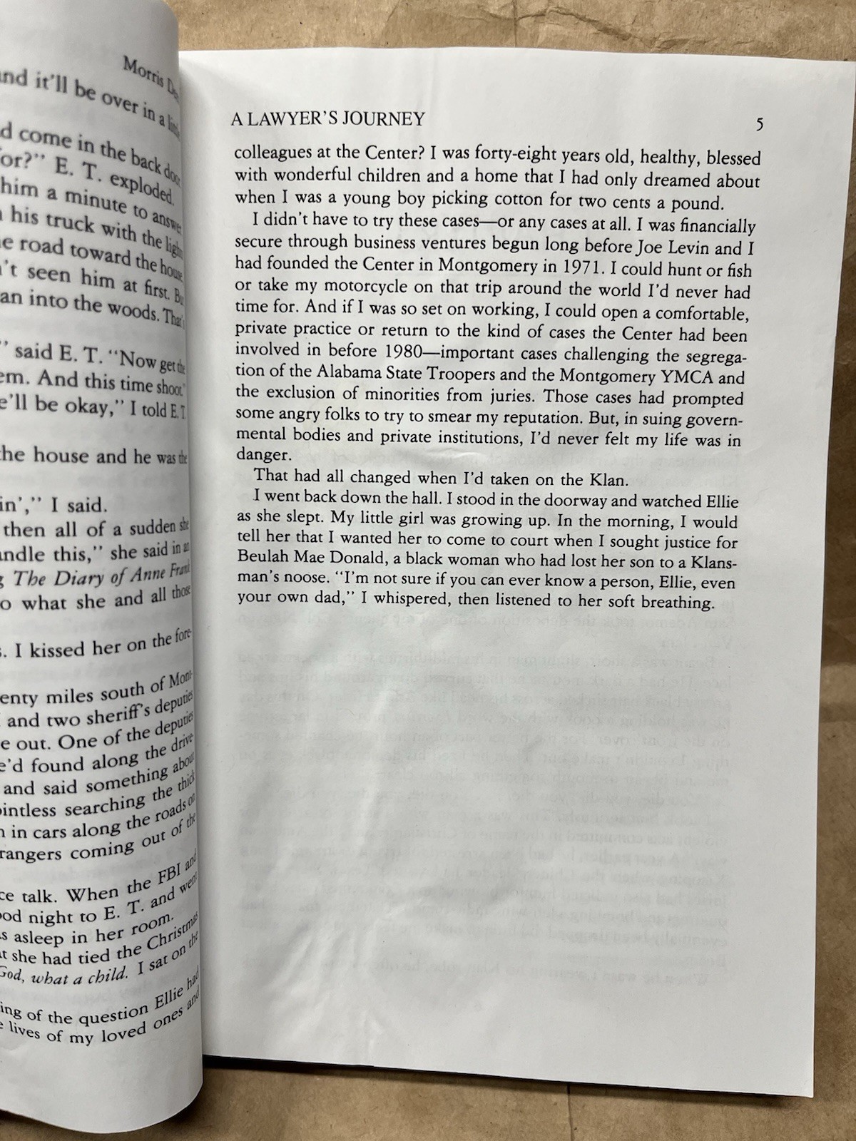A Lawyer&rsquo;s Journey-The Morris Dees Story By Morris Dees SIGNED 2001 Paperback