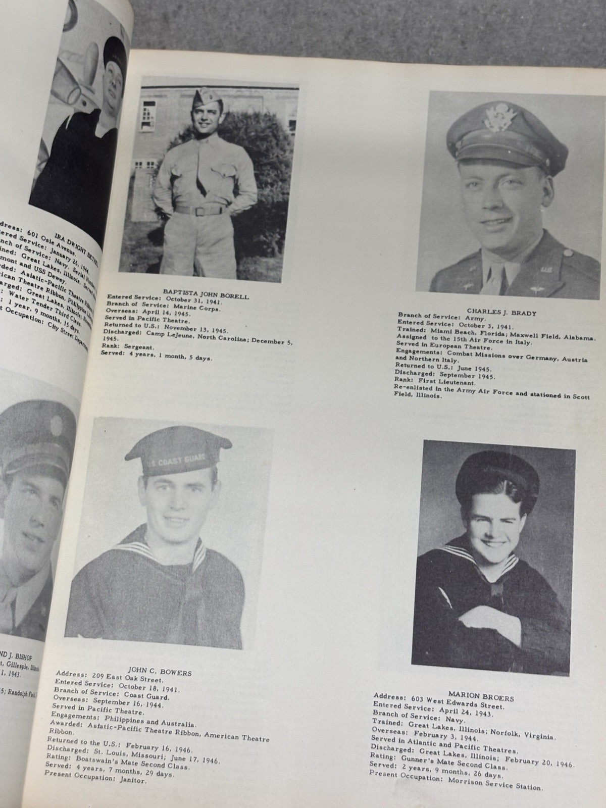 Service Record World War I & II Gillespie Illinois