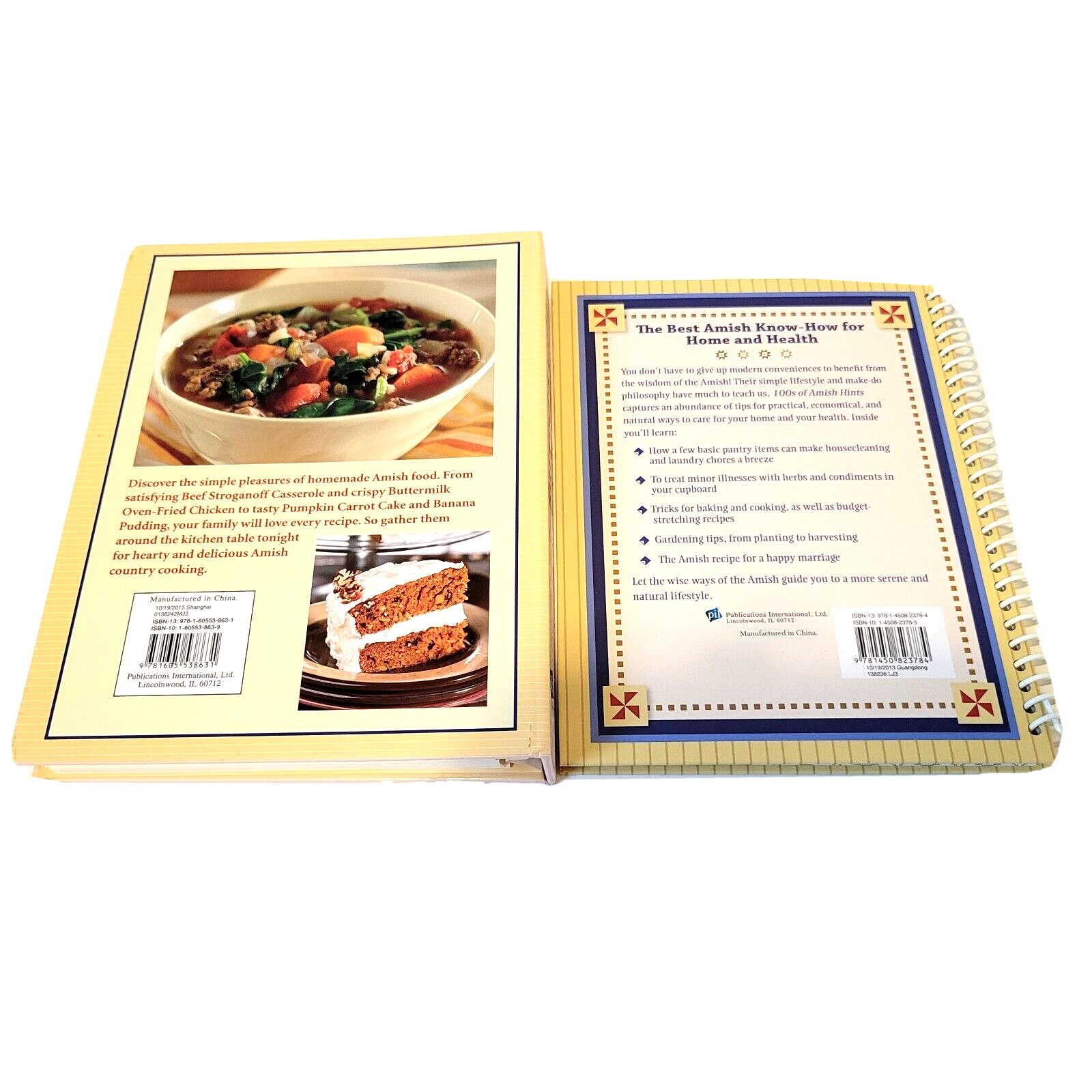 Amish Cooking Cookbook 100s of Amish Hints Lot of 2 Hardcover Crawford Duncan