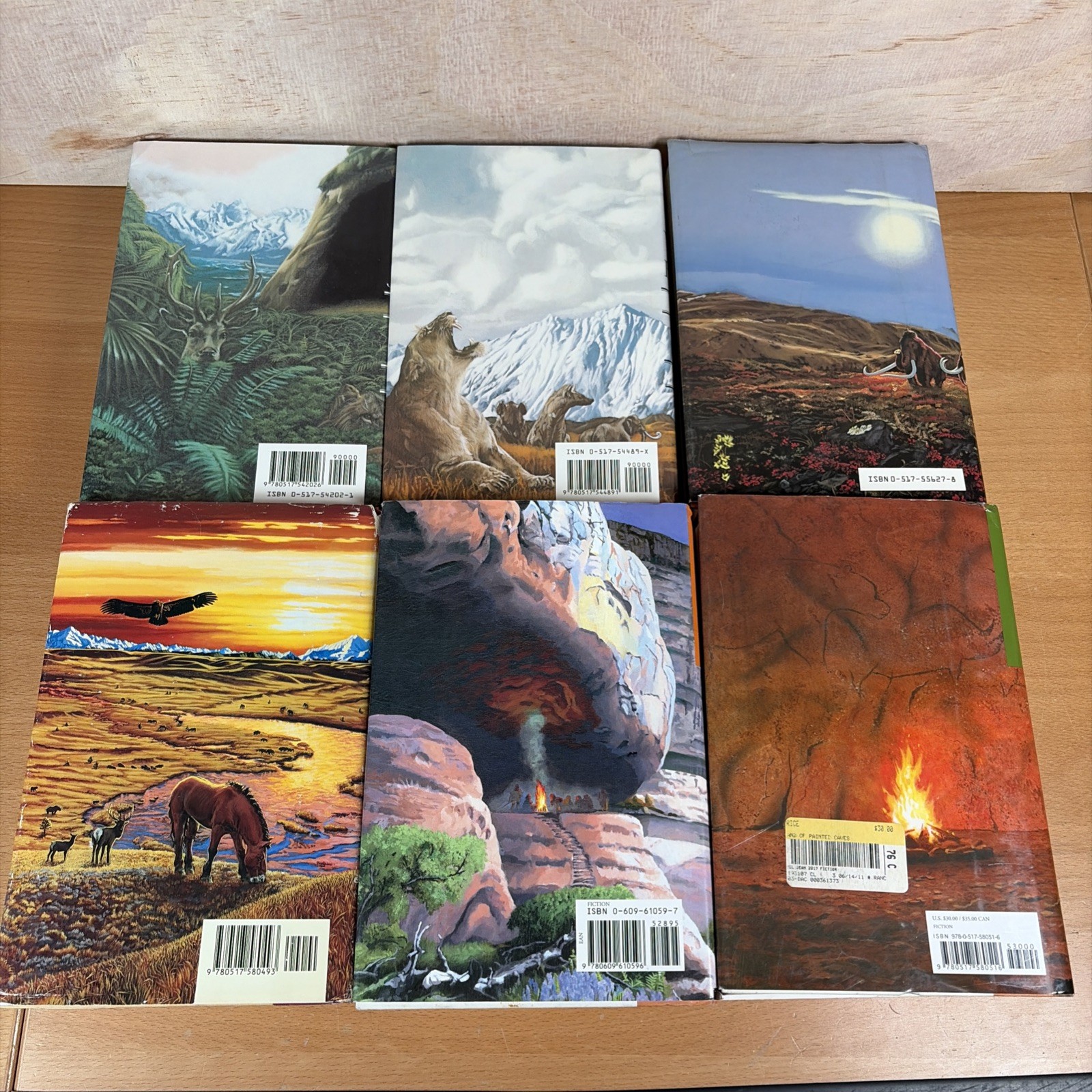Complete Set Series Lot of 6 Earth&rsquo;s Children Books by Jean Auel HARDCOVER