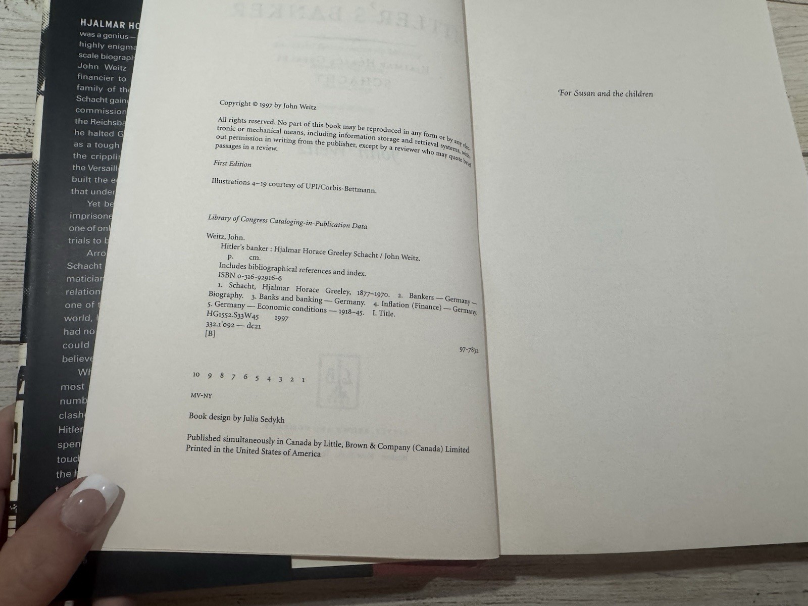 Hitler&rsquo;s Banker John Weitz Hjalmar Horace Greeley Schacht Hardcover EXCELLENT