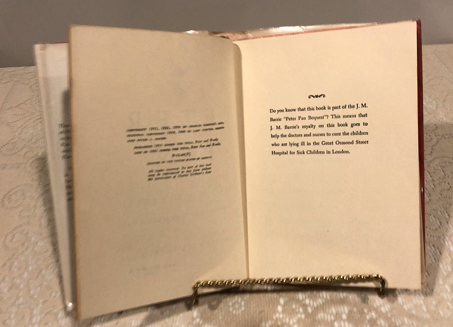 Peter Pan By J.M. Barrie , 1950 Hardcover/Dust Jacket, Charles Scribner&rsquo;s Sons