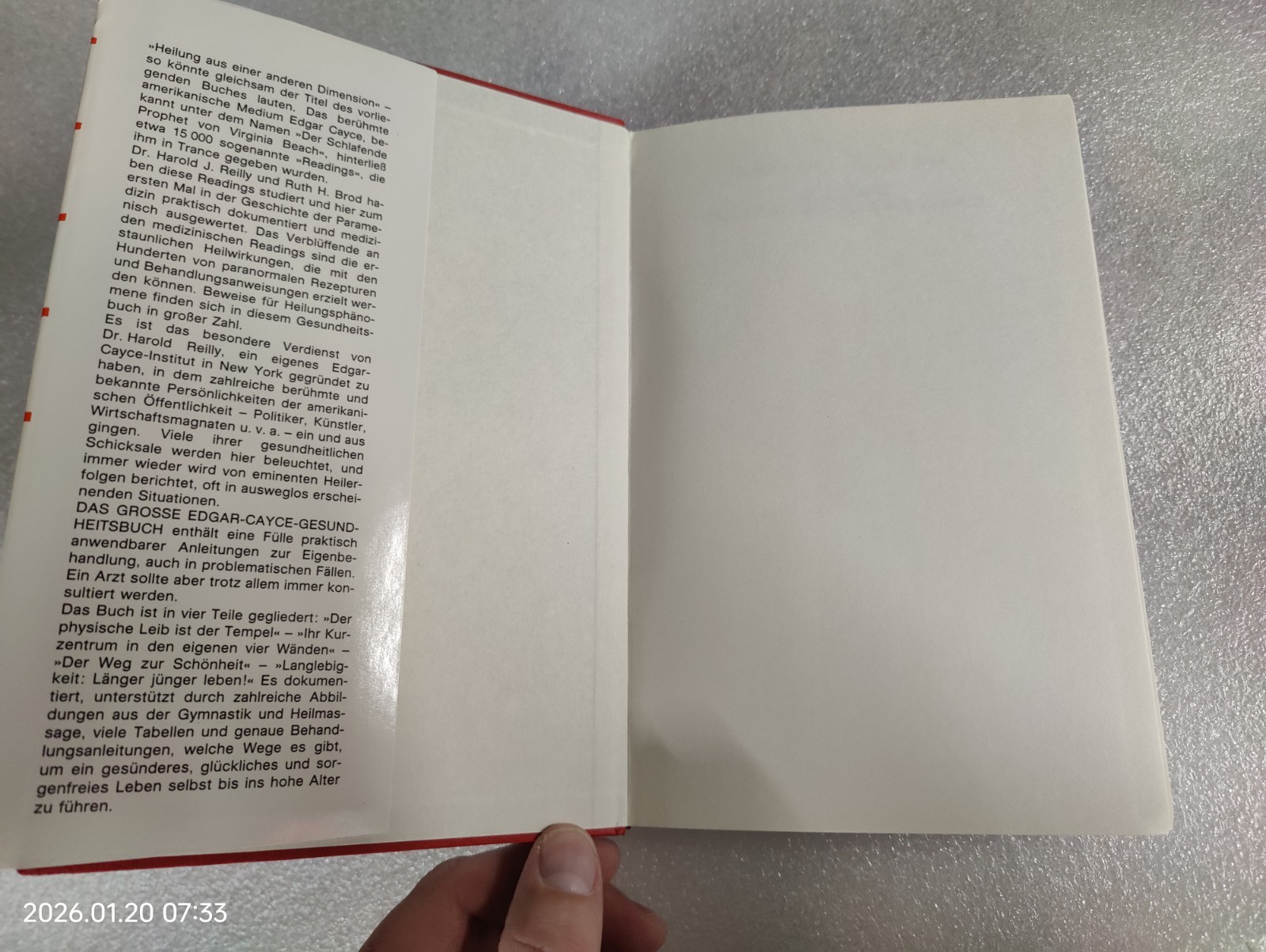 Das grosse Edgar-Cayce-Gesundheitsbuch 7th Edition « Auflage » 1986