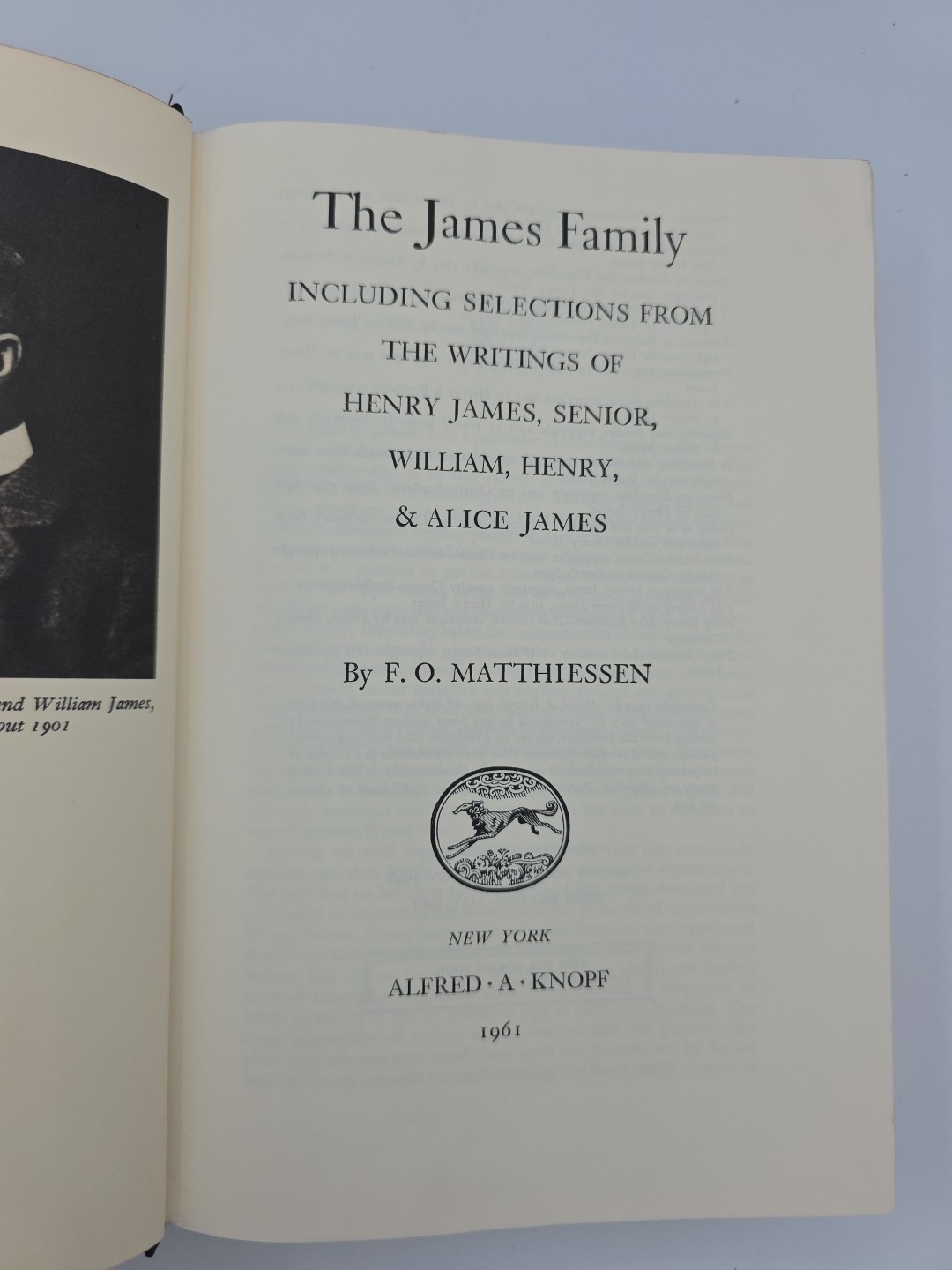 The James Family, A Group Biography by F.O. Matthiessen 3rd Printing (1961 HC)