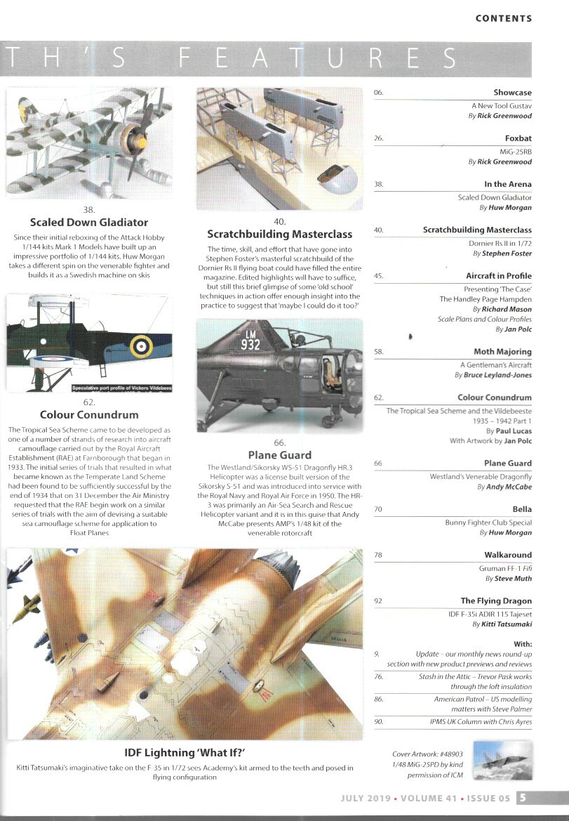 Scale Aircraft Modeling July 2019 MiG-25 Handley Page Hamden B f 109G-6 Bell P39