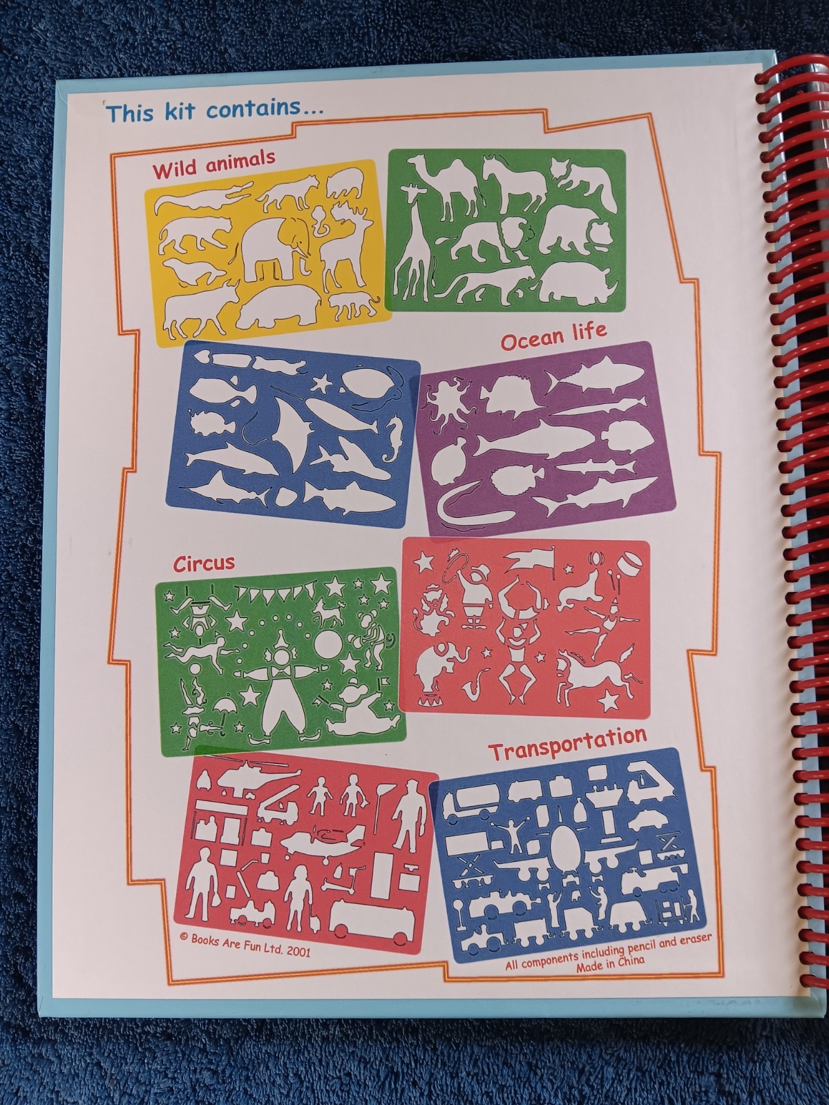 MY TRAVEL STENCIL KIT Book Kids Art Markers Paper Animals Transportation NOS New