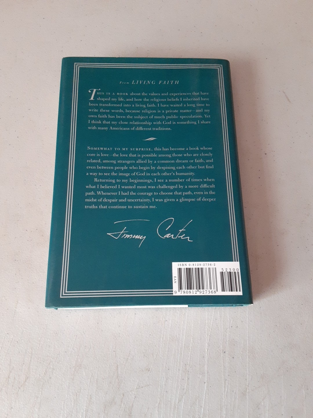 SIGNED Living Faith by Jimmy Carter (Hardcover, 1996) Like New, 1st/2nd