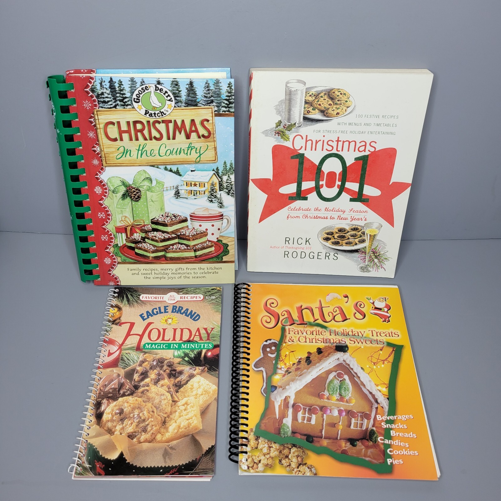Lot Of 4 Christmas GOOSEBERRY PATCH, Santa&rsquo;s Holiday Treats, Eagle Brand Favs