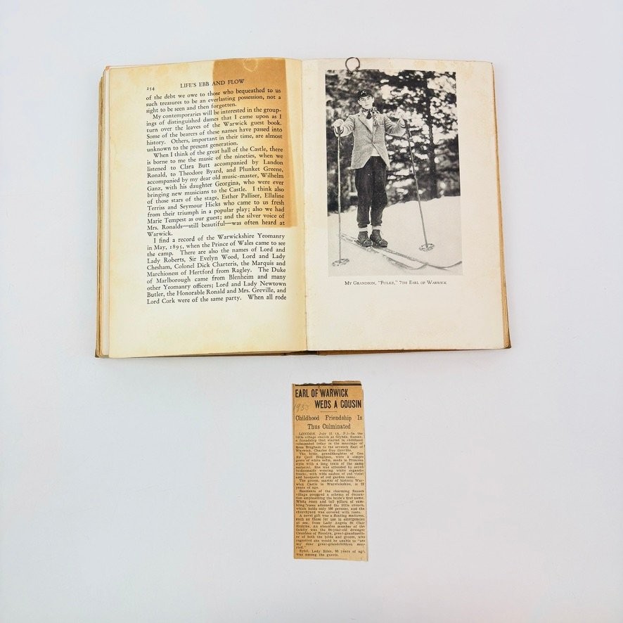 Life&rsquo;s Ebb & Flow Frances Countess of Warwick 1929 First Edition Autobiography