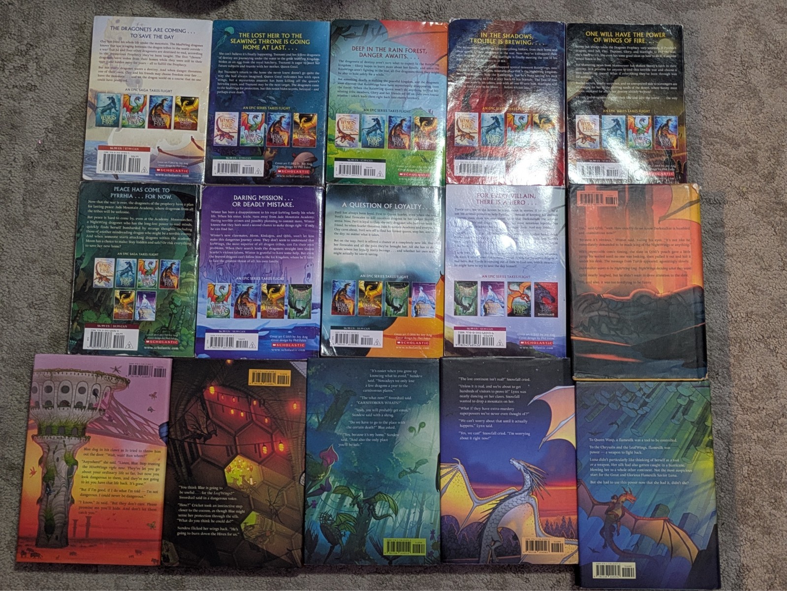 wings of fire book set 1-15 (1-9 paperback 10-15 hardcover)