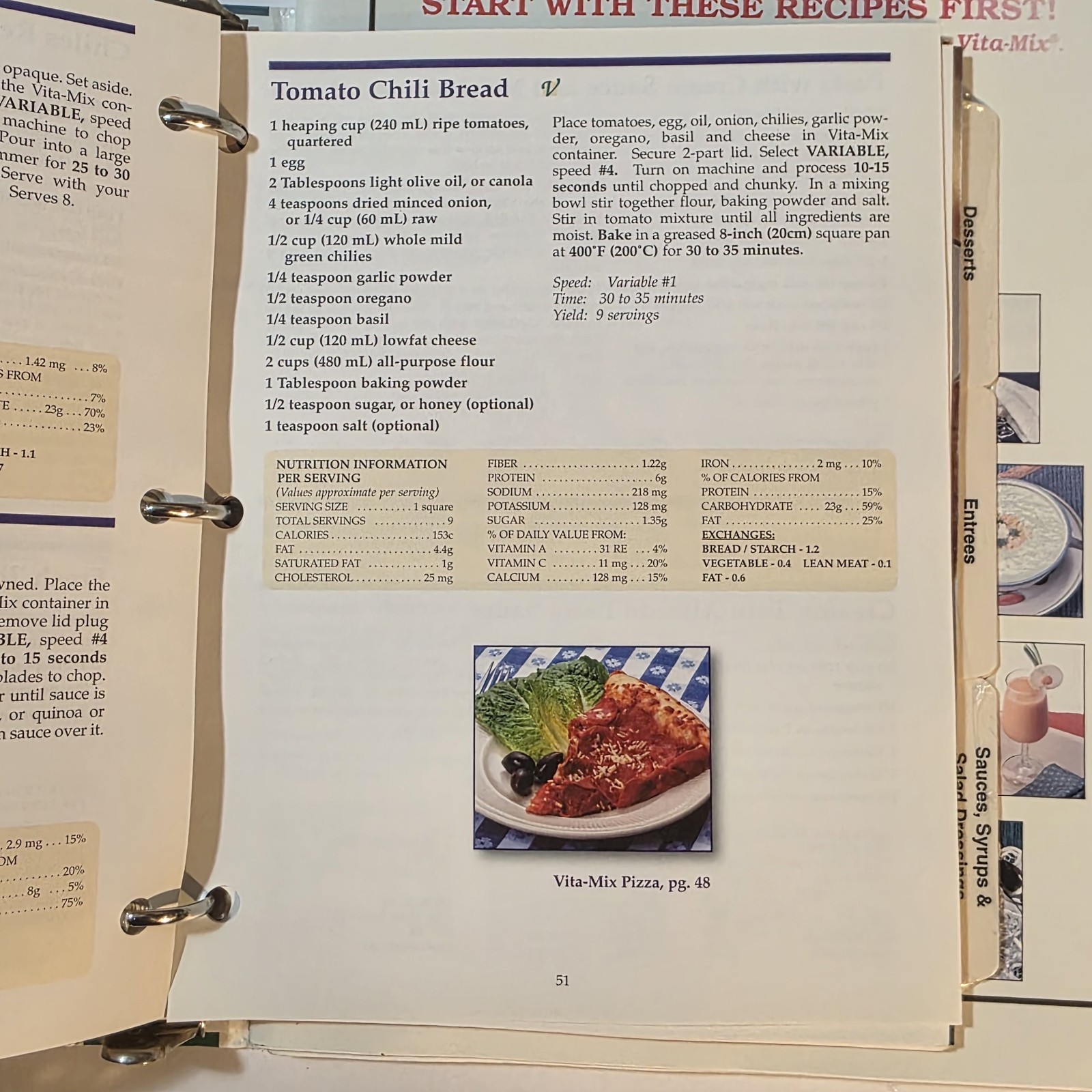 Vita-Mix Whole Food Recipes 3-Ring Binder and Owner&rsquo;s Manual 2000 USA