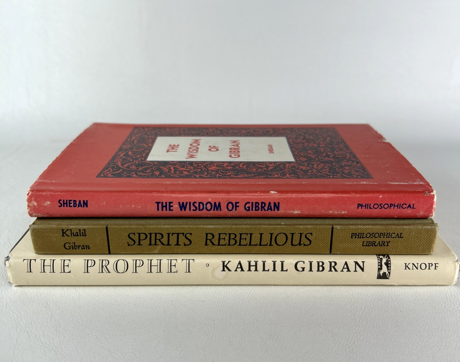 Kahlil Gibran Lot of 3 Books The Prophet Spirits Rebellious Wisdom of Gibran HC