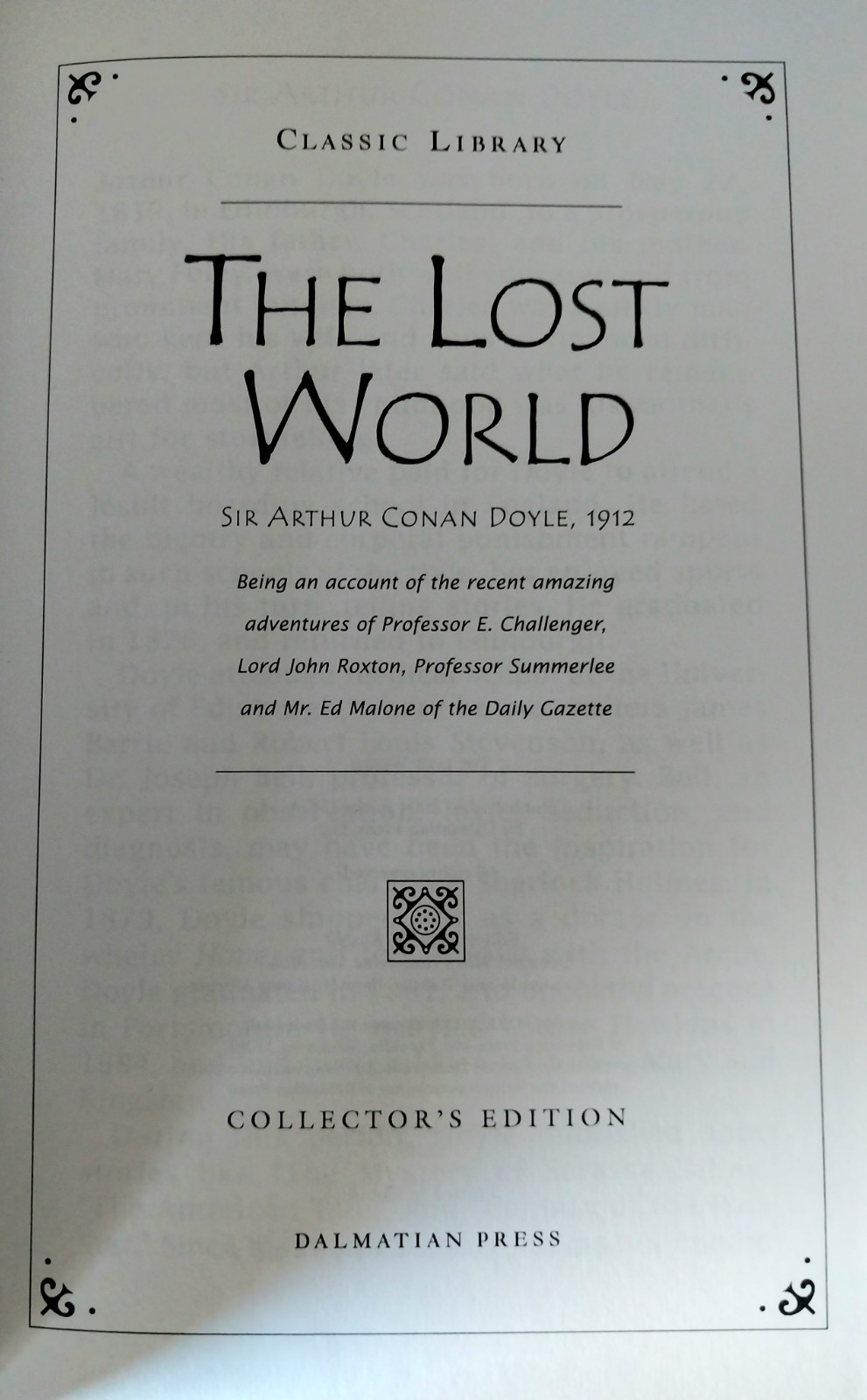 Arthur Conan Doyle – The Lost World – Dalmatian Press Collector&rsquo;s Edition 2004