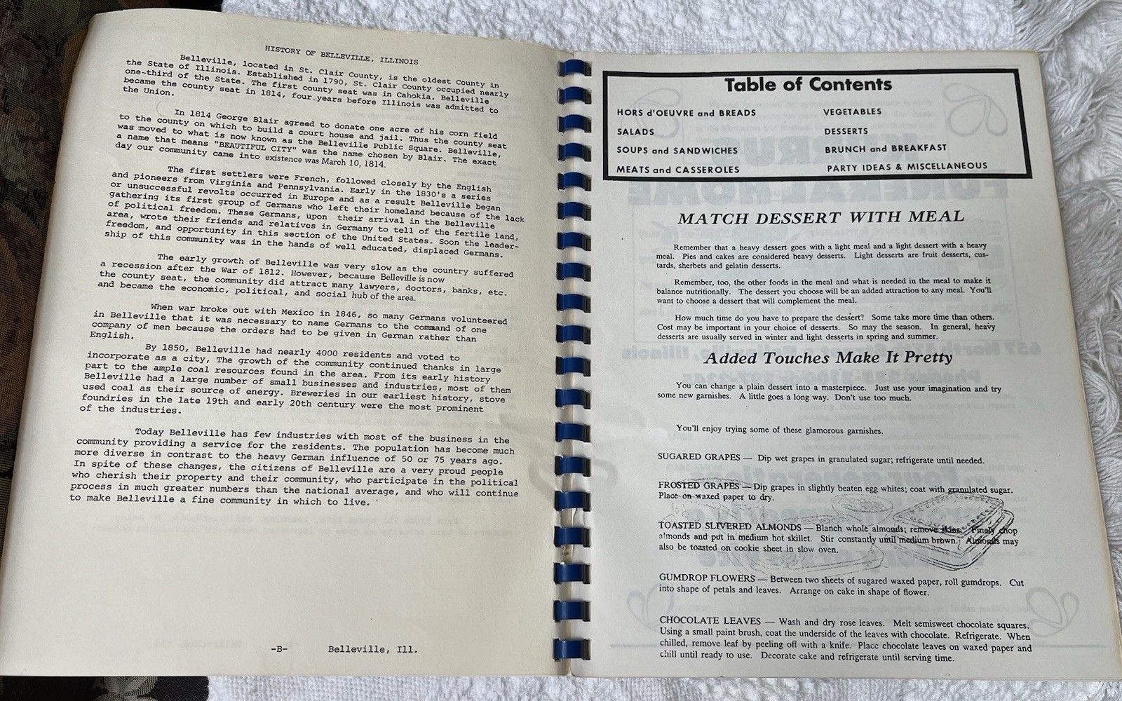 Belleville Illinois IL Bi-Centennial Cookbook Recipes 1976