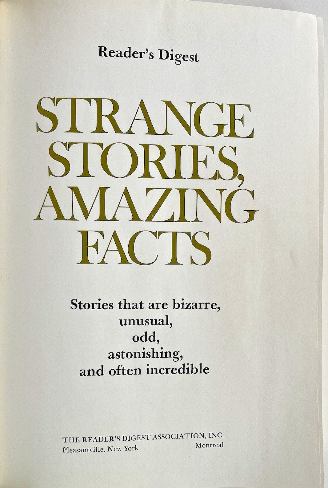 Strange Stories Amazing Facts Reader&rsquo;s Digest 3 Dust Jackets Hardcover