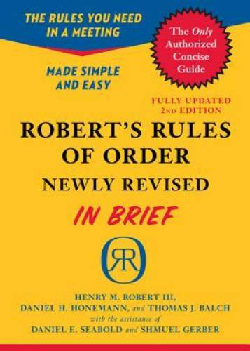 Robert&rsquo;s Rules of Order Newly Revised In Brief, 2nd edition (Roberts – VERY GOOD