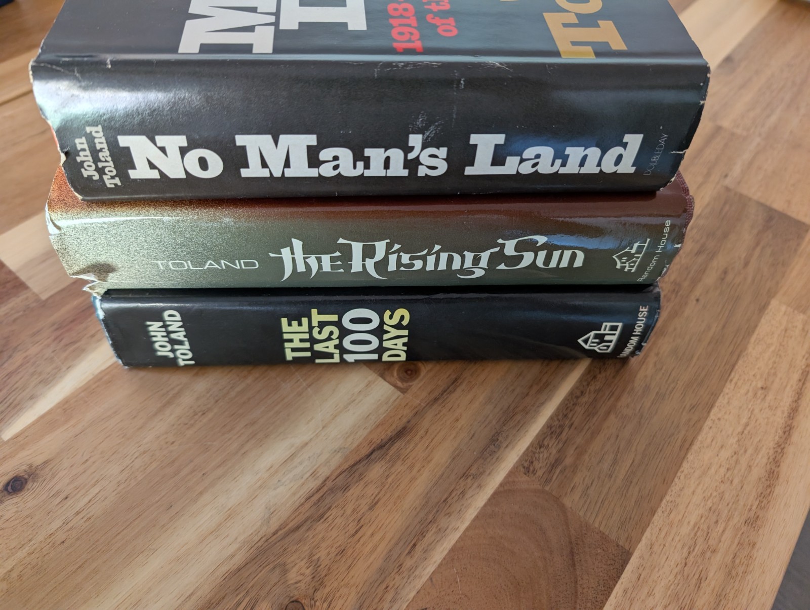 Lot of 3 John Toland Book: The Last 100 Days & The Rising Sun & No Man&rsquo;s Land