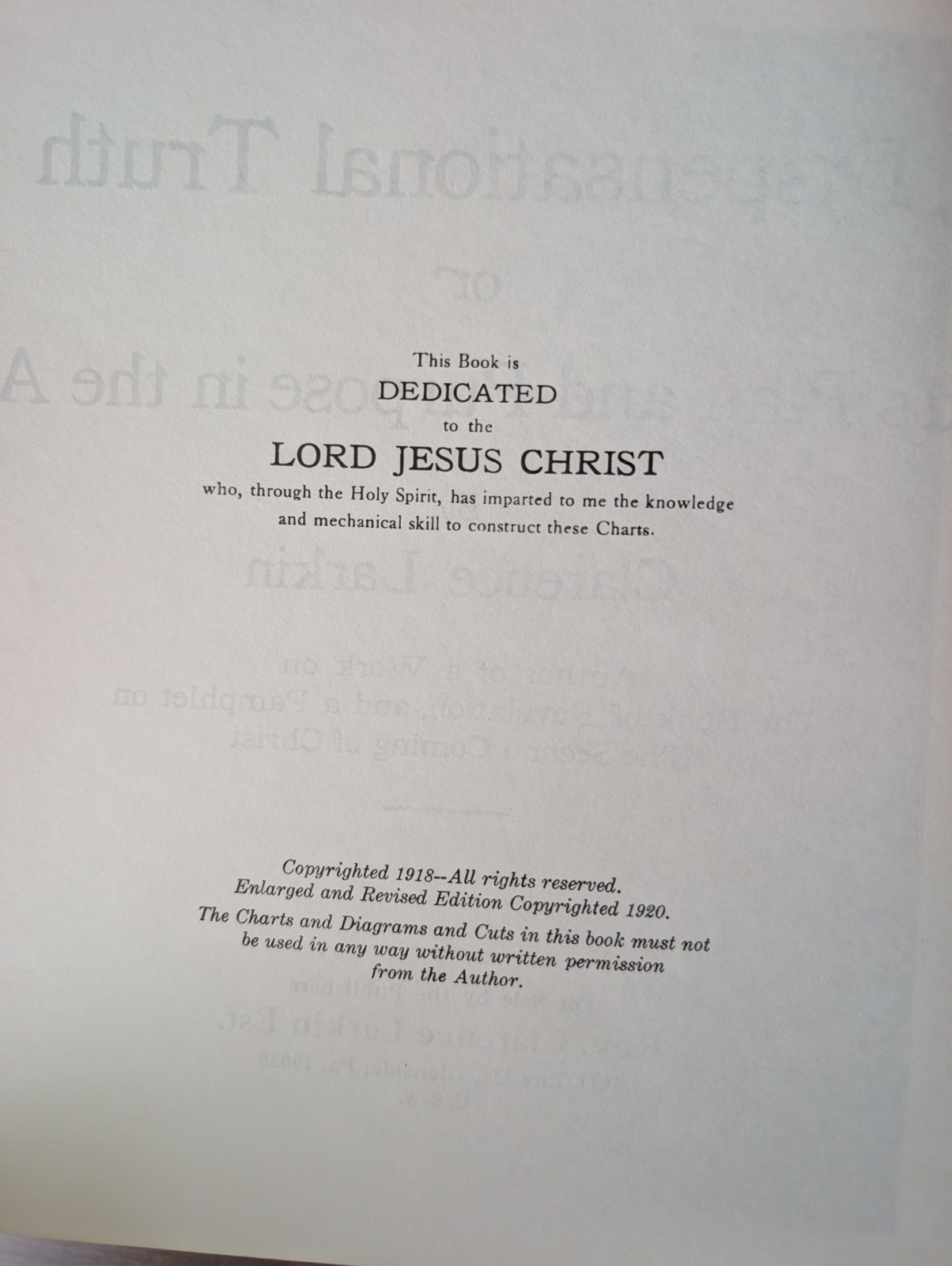 Vintage: Dispensational Truth or God&rsquo;s Plan and Purpose Clarence Larkin HC