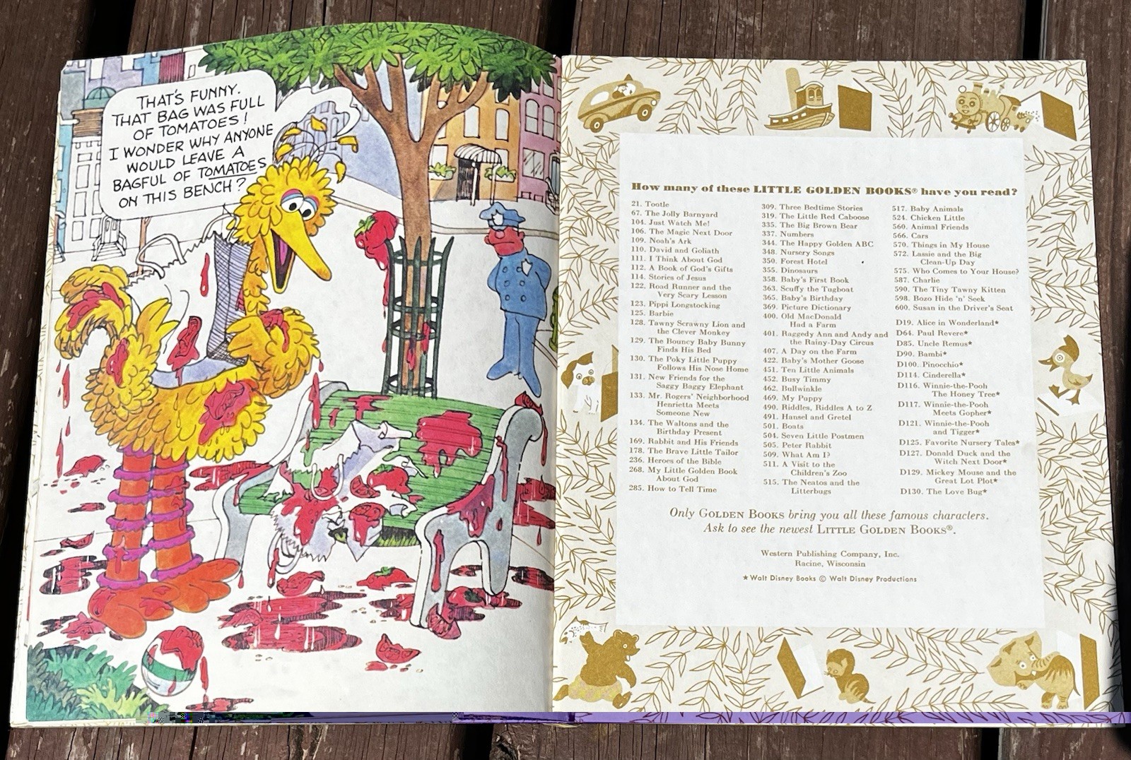 Vintage Sesame Street Big Bird&rsquo;s Red Book 1977 Little Golden Book Children&rsquo;s