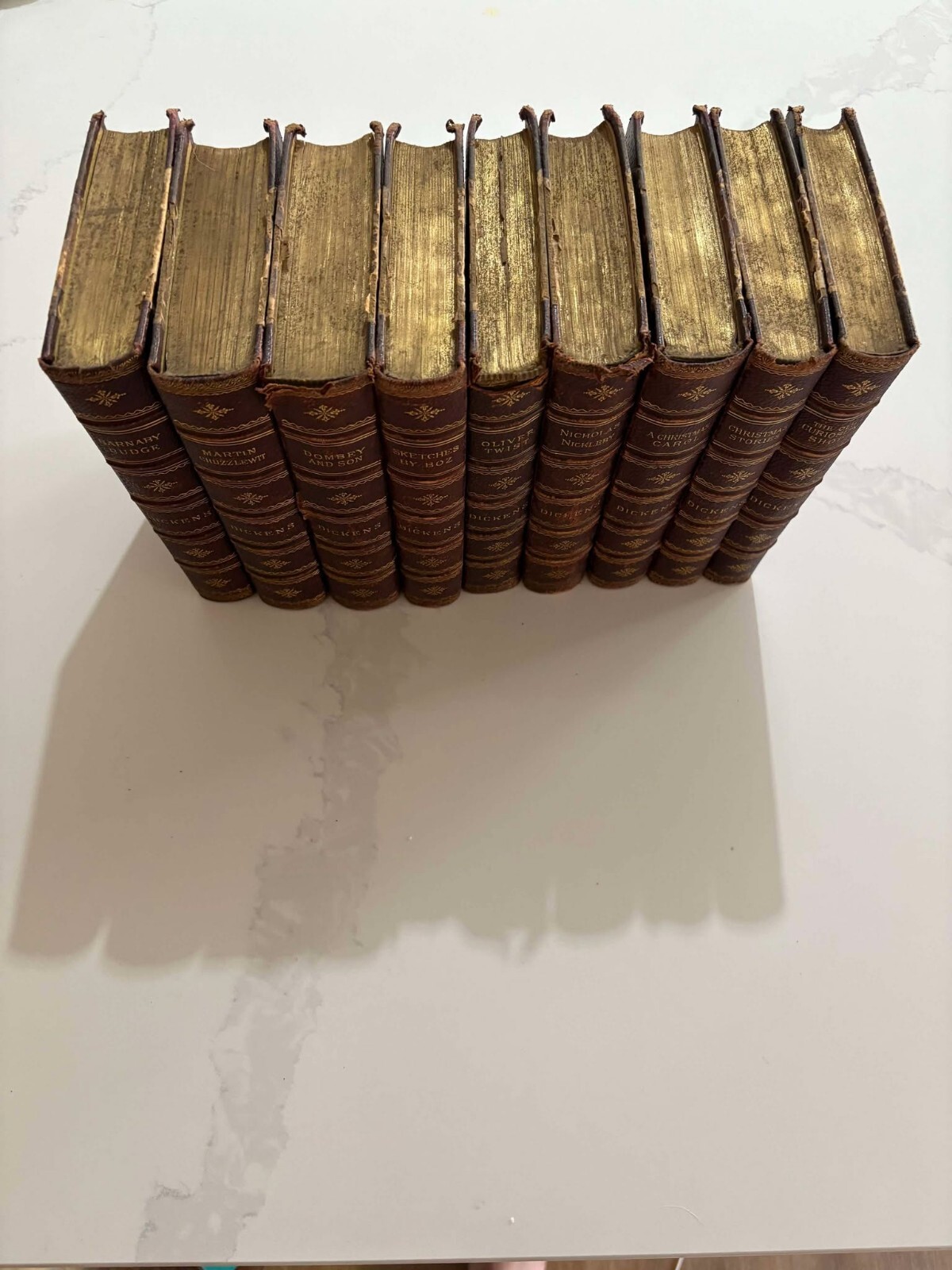 9x Charles Dickens « The Works of Charles Dickens » Set Chapman & Hall 1890-1891