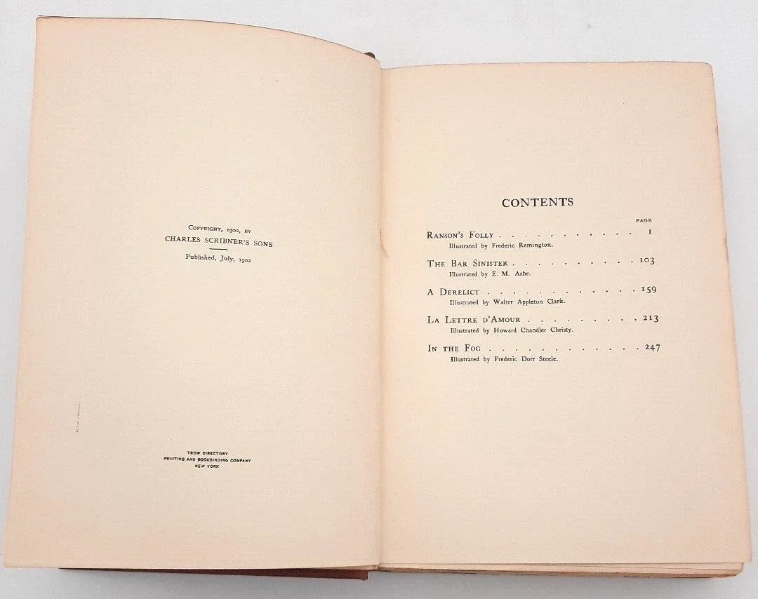 Ranson&rsquo;s Folly Richard Harding Davis Illustrated Charles Scribner&rsquo;s Sons 1902