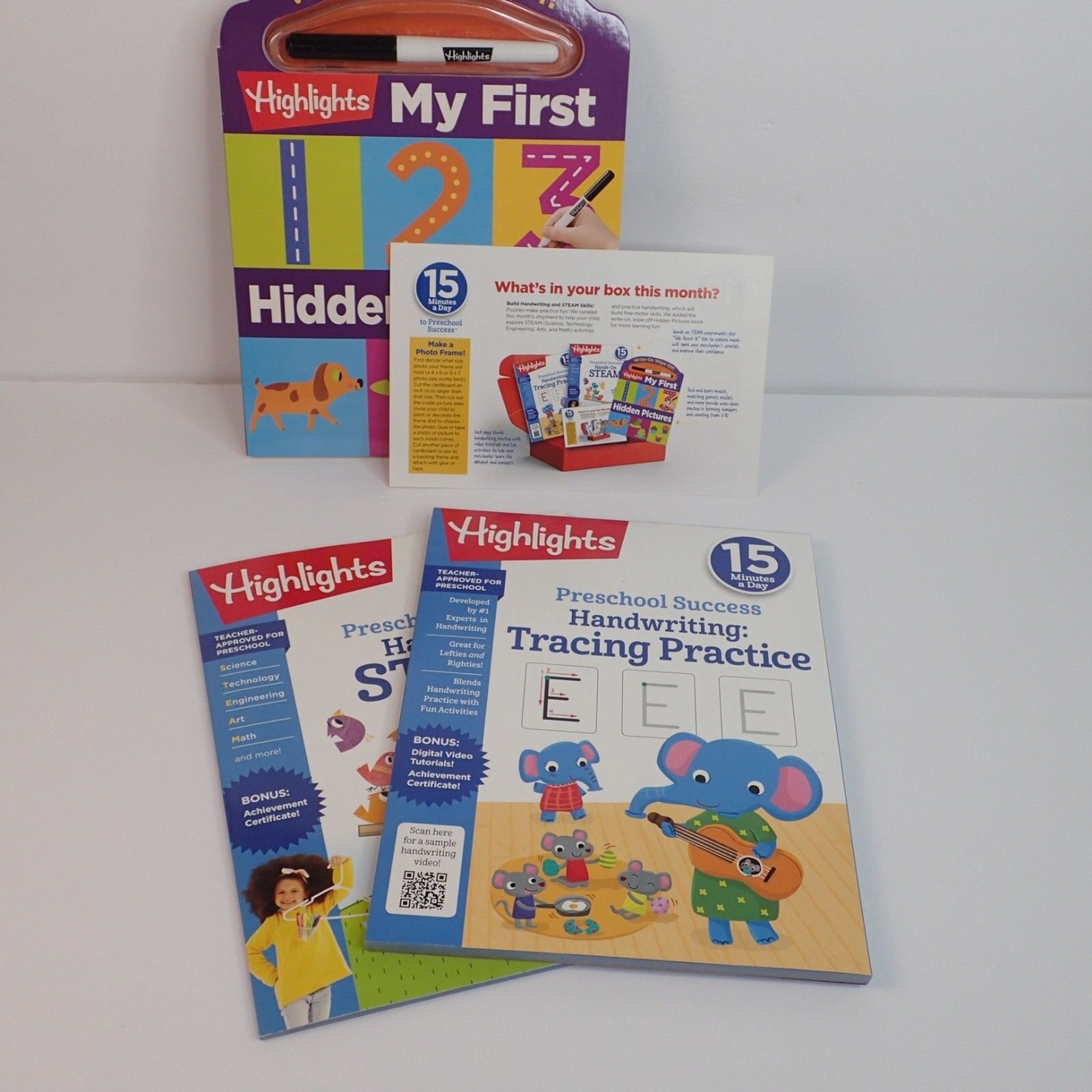 Highlights 15 Minutes A Day Preschool My Learning Box Lot of 2 Months + Bonus!