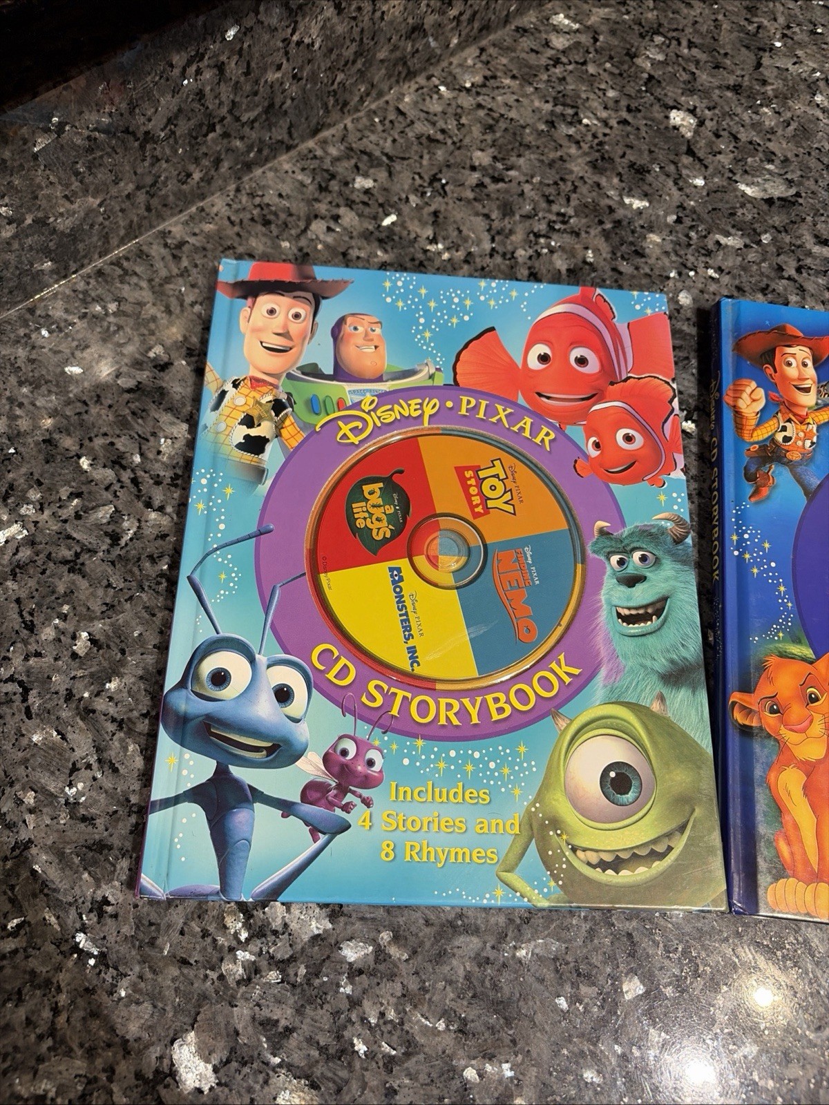 Lot Of 2 – Disney CD Storybook – Lion King Little Mermaid Toy Story Aladdin Bugs