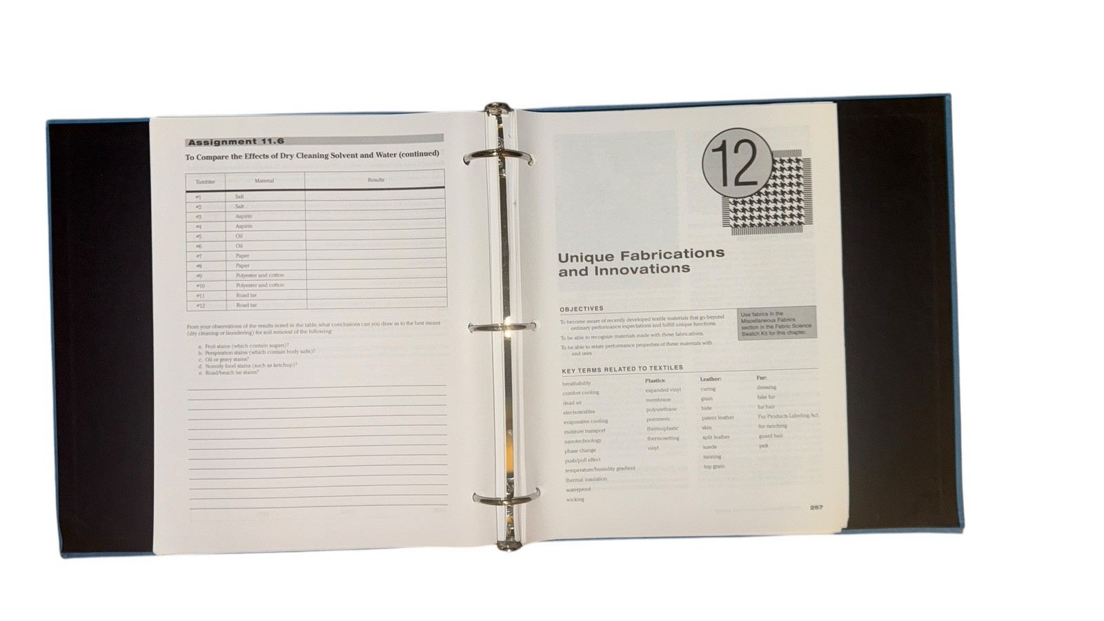 J.J. PIZZUTO&rsquo;S FABRIC SCIENCE, 8TH Ed. Binderr Joseph Pizzuto & Arthur Price