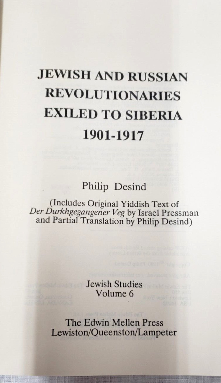 2x Signed,Desind JEWISH/RUSSIAN REVOLUTIONARIES EXILED- SIBERIA,Judaism History