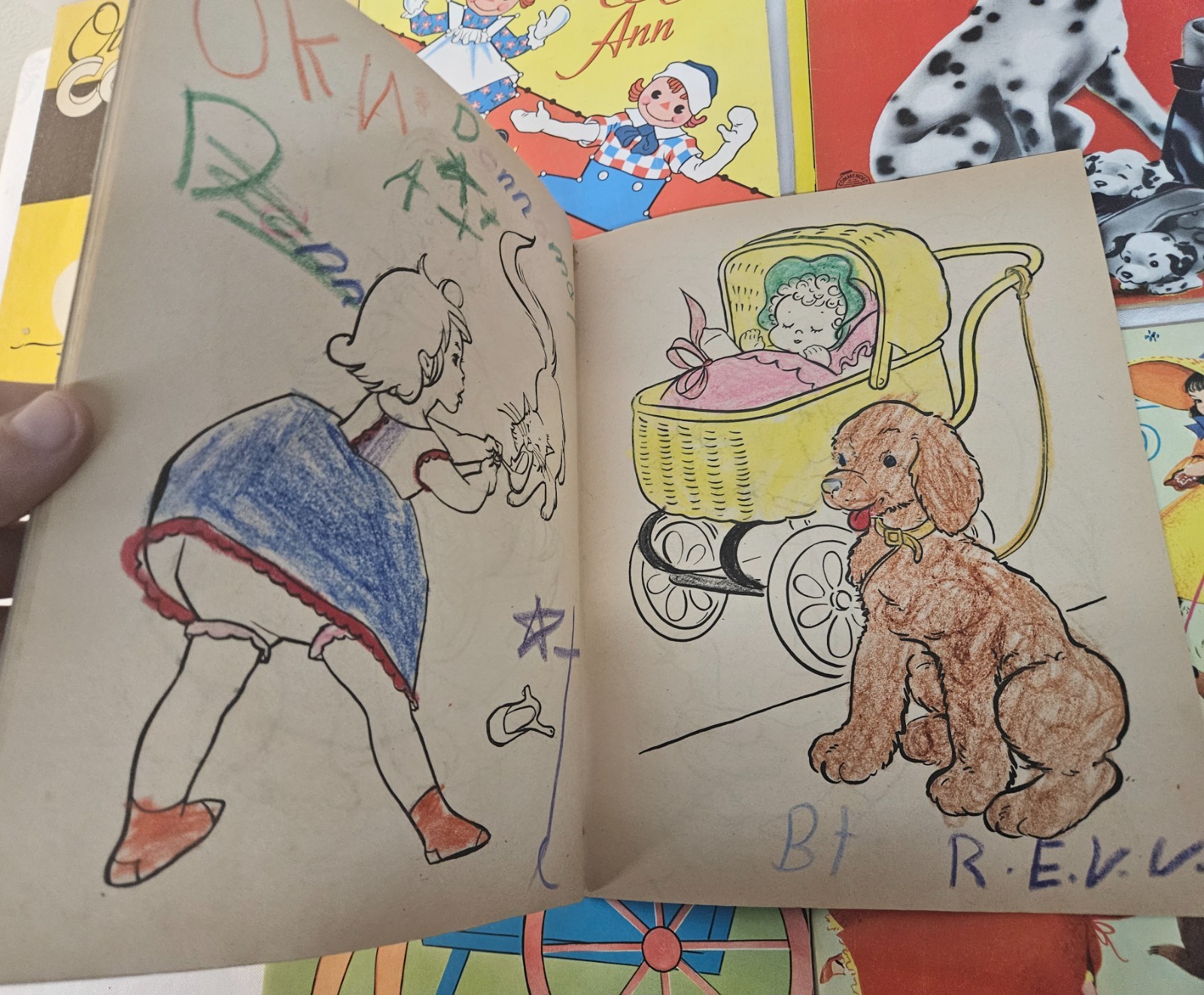 Lot of 10 Vintage USED Children&rsquo;s Coloring Books 1950&rsquo;s-60s Era in Nice Shape